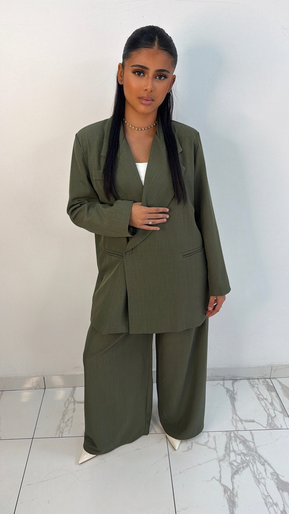 Ensemble blazer long [ Kaki ]