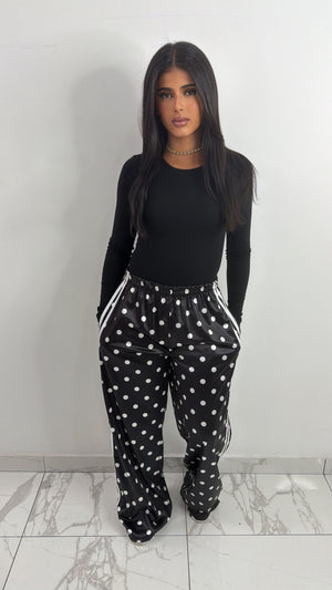 Pantalon large à pois [ noir ]