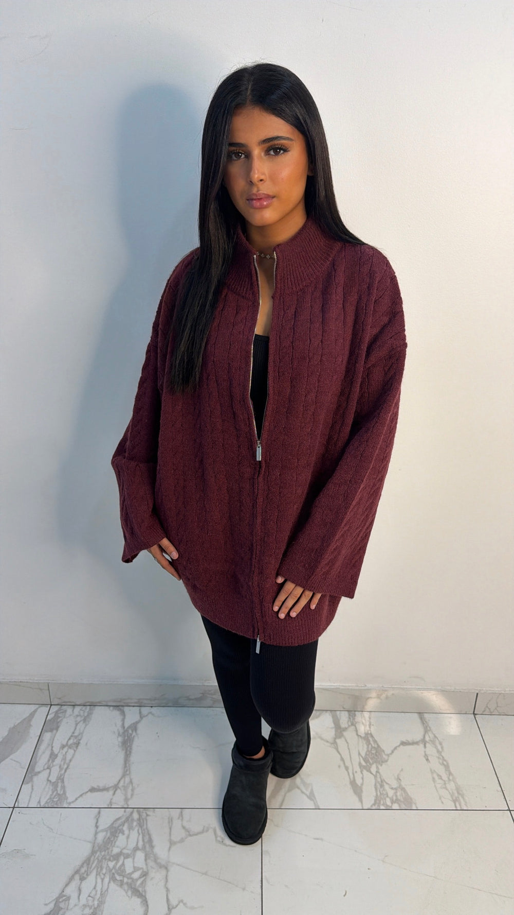 Gilet épais Élya [ Aubergine ]