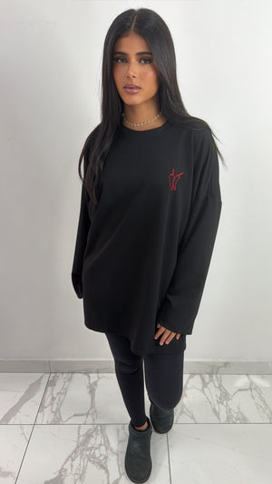 T-shirt à manche longue piment [ noir ]