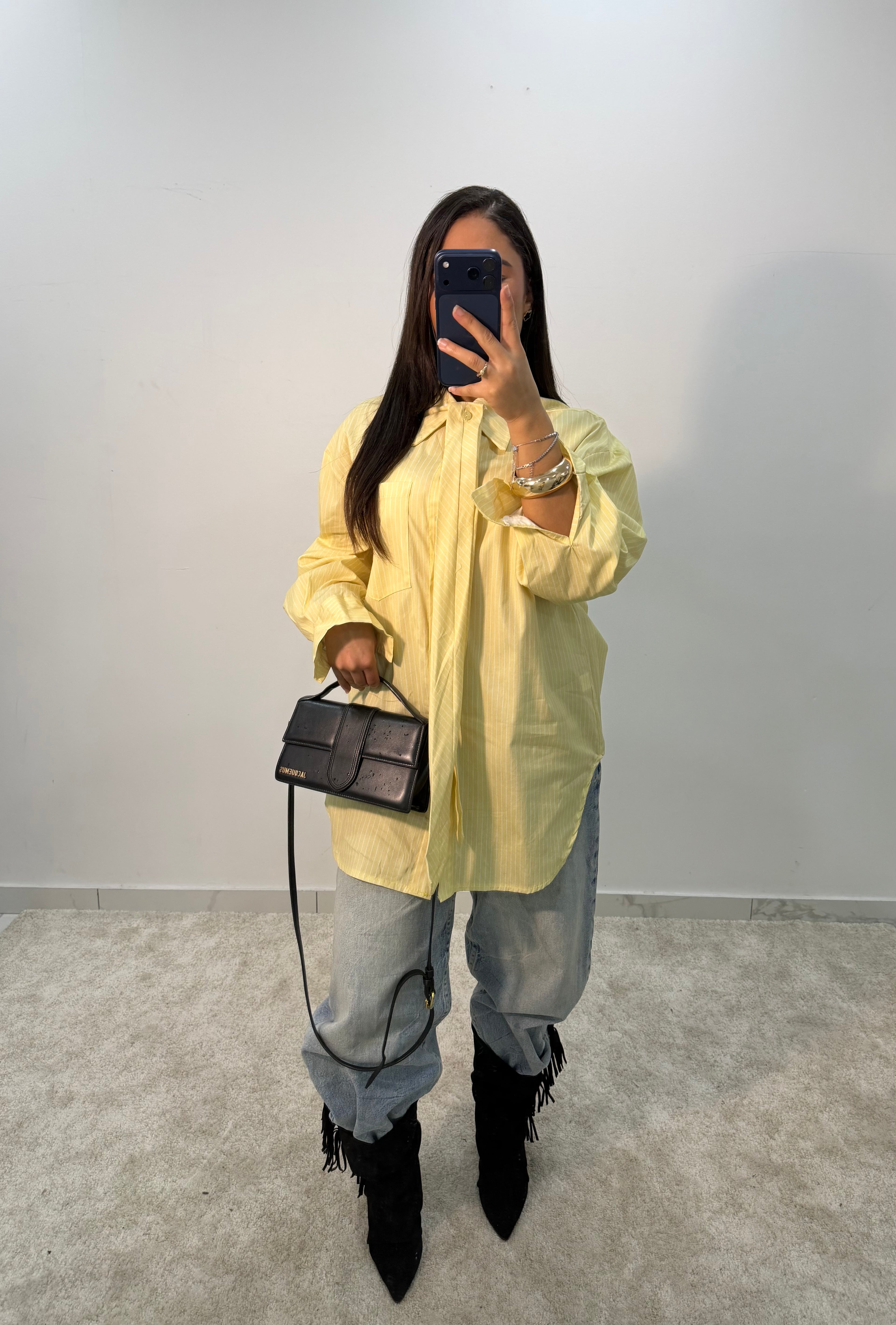 Chemise à rayure [ jaune ]