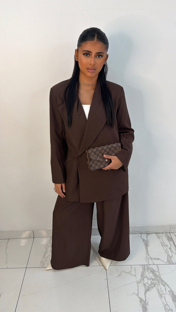 Ensemble blazer long [ Marron ]
