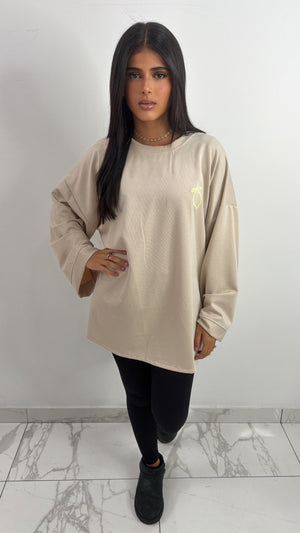 T-shirt à manches longues citron [ beige ]