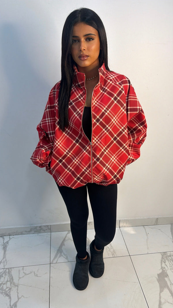 Veste à carreaux [ Rouge ]