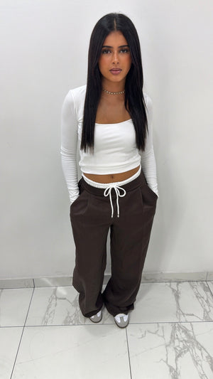 Pantalon large EVA [ Marron ]