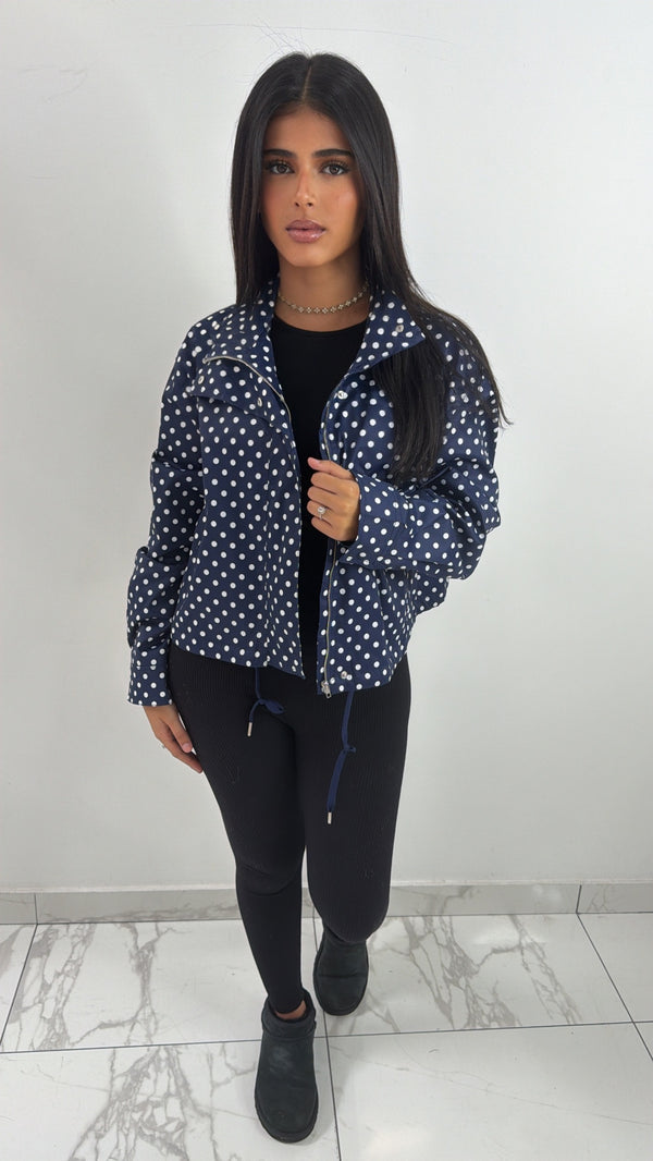 Veste à pois [ bleu marine ]