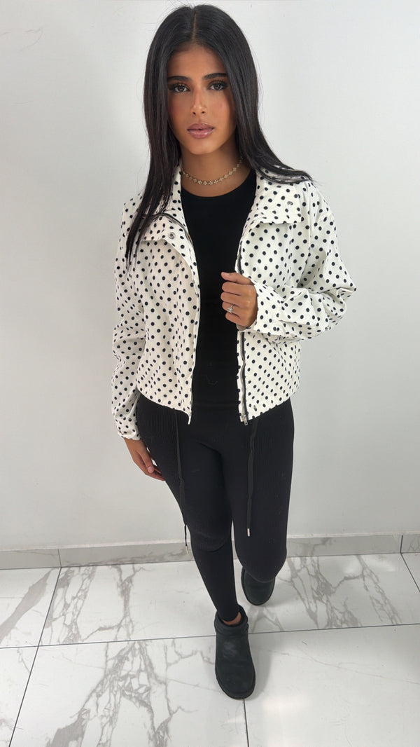 Veste à pois [ blanc ]