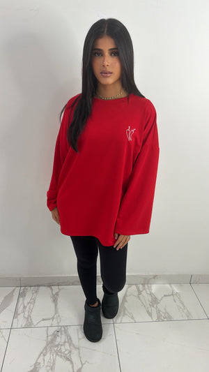 T-shirt à manche longue piment [ rouge ]